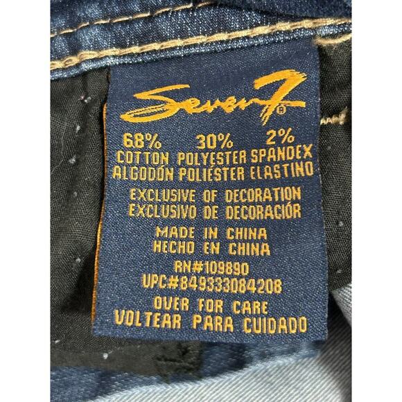 Seven7 Jeans Womens 14 Blue Bootcut Thick Stitch Embroidered Flap Pockets Denim - Picture 9 of 15